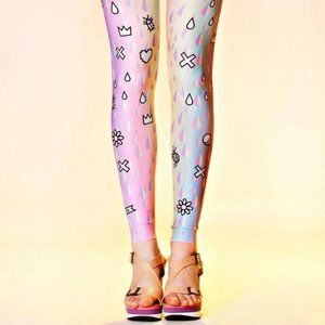 QOO QOO very rare legendary fashion Leggings Rainbow Size S